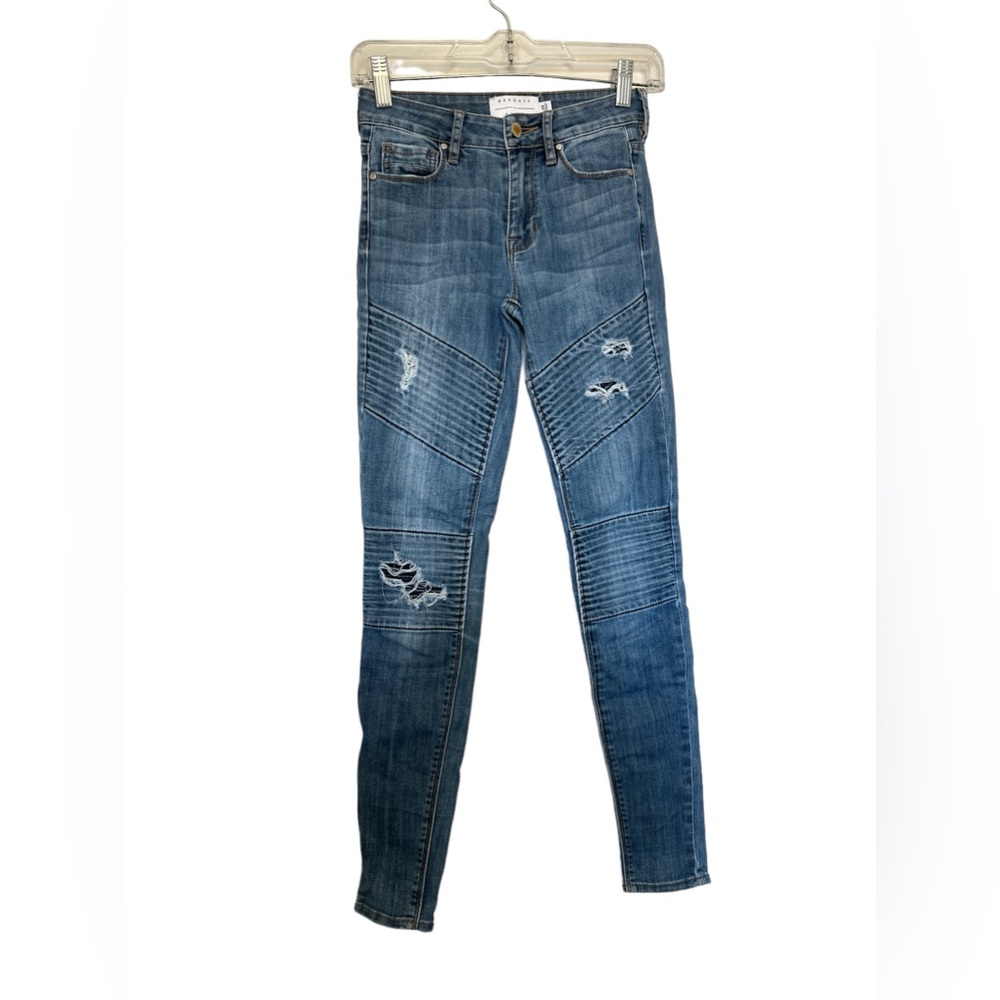 Kendall + Kylie Moto Distressed, Pattern, Skinny‎ Jeans, Size 23